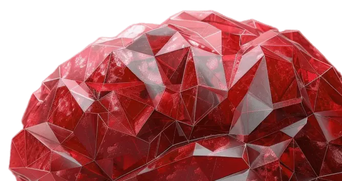 Visual abstracto rojo sobre fondo oscuro