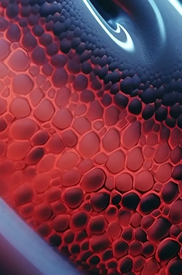 Pieza metálica con detalle rojo